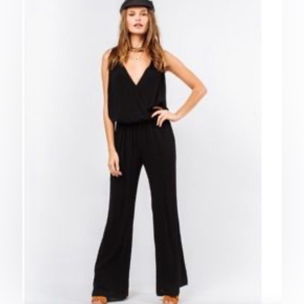 INDAH Smoke Cross Front open back Jumpsuit Navy NWT jumper size medium and large